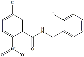 5-chloro-N-[(2-fluorophenyl)methyl]-2-nitrobenzamide,,结构式
