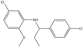 5-chloro-N-[1-(4-chlorophenyl)propyl]-2-methoxyaniline,,结构式