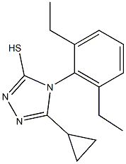 5-cyclopropyl-4-(2,6-diethylphenyl)-4H-1,2,4-triazole-3-thiol 化学構造式