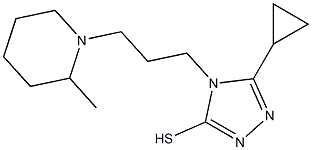 5-cyclopropyl-4-[3-(2-methylpiperidin-1-yl)propyl]-4H-1,2,4-triazole-3-thiol,,结构式