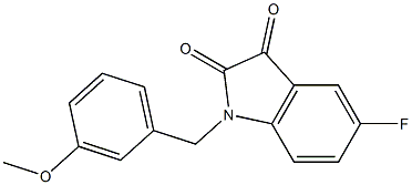 5-fluoro-1-[(3-methoxyphenyl)methyl]-2,3-dihydro-1H-indole-2,3-dione 结构式