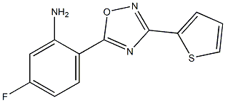 5-fluoro-2-[3-(thiophen-2-yl)-1,2,4-oxadiazol-5-yl]aniline,,结构式