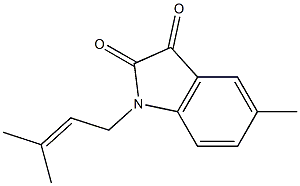 5-methyl-1-(3-methylbut-2-en-1-yl)-2,3-dihydro-1H-indole-2,3-dione Struktur