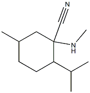 5-methyl-1-(methylamino)-2-(propan-2-yl)cyclohexane-1-carbonitrile Struktur