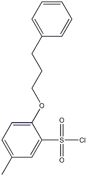 5-methyl-2-(3-phenylpropoxy)benzene-1-sulfonyl chloride Struktur
