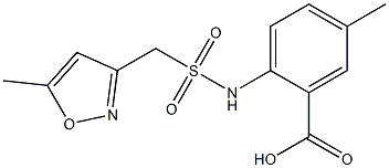 5-methyl-2-[(5-methyl-1,2-oxazol-3-yl)methanesulfonamido]benzoic acid 结构式
