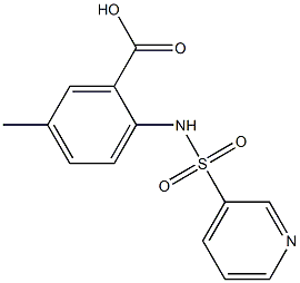 5-methyl-2-[(pyridin-3-ylsulfonyl)amino]benzoic acid Struktur