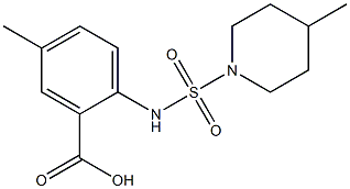 5-methyl-2-{[(4-methylpiperidine-1-)sulfonyl]amino}benzoic acid|