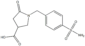 5-oxo-1-[(4-sulfamoylphenyl)methyl]pyrrolidine-3-carboxylic acid Struktur