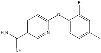6-(2-bromo-4-methylphenoxy)pyridine-3-carboximidamide,,结构式