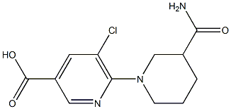 6-(3-carbamoylpiperidin-1-yl)-5-chloropyridine-3-carboxylic acid,,结构式