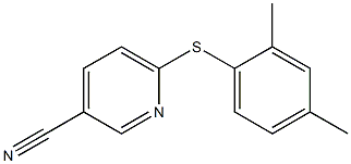 6-[(2,4-dimethylphenyl)sulfanyl]pyridine-3-carbonitrile,,结构式