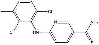 6-[(2,6-dichloro-3-methylphenyl)amino]pyridine-3-carbothioamide Structure