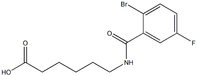 6-[(2-bromo-5-fluorobenzoyl)amino]hexanoic acid 化学構造式