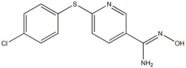 6-[(4-chlorophenyl)sulfanyl]-N'-hydroxypyridine-3-carboximidamide,,结构式