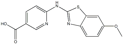 6-[(6-methoxy-1,3-benzothiazol-2-yl)amino]pyridine-3-carboxylic acid Struktur