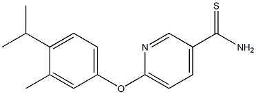 6-[3-methyl-4-(propan-2-yl)phenoxy]pyridine-3-carbothioamide Structure