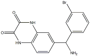 6-[amino(3-bromophenyl)methyl]-1,2,3,4-tetrahydroquinoxaline-2,3-dione 结构式