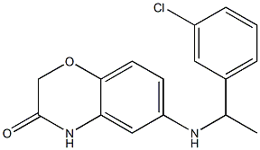 6-{[1-(3-chlorophenyl)ethyl]amino}-3,4-dihydro-2H-1,4-benzoxazin-3-one Struktur