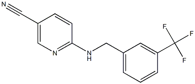 6-{[3-(trifluoromethyl)benzyl]amino}nicotinonitrile,,结构式