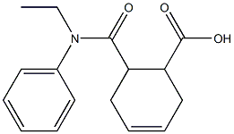 6-{[ethyl(phenyl)amino]carbonyl}cyclohex-3-ene-1-carboxylic acid 化学構造式
