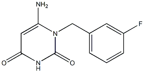 6-amino-1-[(3-fluorophenyl)methyl]-1,2,3,4-tetrahydropyrimidine-2,4-dione 结构式