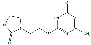 6-amino-2-{[2-(2-oxoimidazolidin-1-yl)ethyl]sulfanyl}-3,4-dihydropyrimidin-4-one 化学構造式