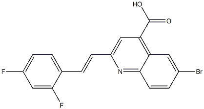 6-bromo-2-[(E)-2-(2,4-difluorophenyl)vinyl]quinoline-4-carboxylic acid,,结构式