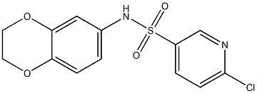 6-chloro-N-(2,3-dihydro-1,4-benzodioxin-6-yl)pyridine-3-sulfonamide Structure