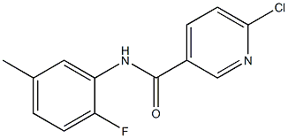 6-chloro-N-(2-fluoro-5-methylphenyl)pyridine-3-carboxamide,,结构式