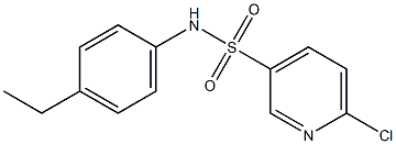 6-chloro-N-(4-ethylphenyl)pyridine-3-sulfonamide,,结构式