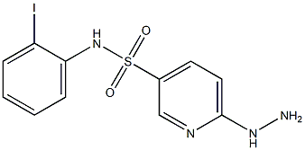 6-hydrazinyl-N-(2-iodophenyl)pyridine-3-sulfonamide 结构式