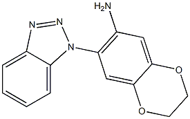 7-(1H-1,2,3-benzotriazol-1-yl)-2,3-dihydro-1,4-benzodioxin-6-amine,,结构式