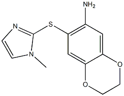 7-[(1-methyl-1H-imidazol-2-yl)sulfanyl]-2,3-dihydro-1,4-benzodioxin-6-amine,,结构式