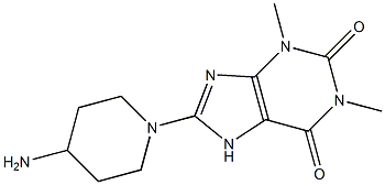 8-(4-aminopiperidin-1-yl)-1,3-dimethyl-3,7-dihydro-1H-purine-2,6-dione 化学構造式