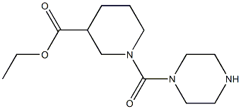 ethyl 1-(piperazin-1-ylcarbonyl)piperidine-3-carboxylate 化学構造式