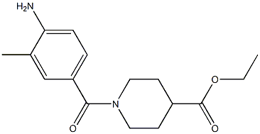 ethyl 1-[(4-amino-3-methylphenyl)carbonyl]piperidine-4-carboxylate Struktur