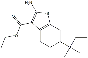 ethyl 2-amino-6-(2-methylbutan-2-yl)-4,5,6,7-tetrahydro-1-benzothiophene-3-carboxylate 化学構造式