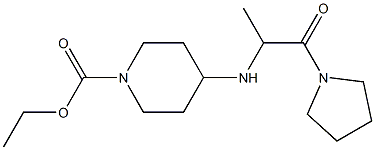 ethyl 4-{[1-oxo-1-(pyrrolidin-1-yl)propan-2-yl]amino}piperidine-1-carboxylate Struktur