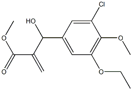 methyl 2-[(3-chloro-5-ethoxy-4-methoxyphenyl)(hydroxy)methyl]prop-2-enoate 化学構造式