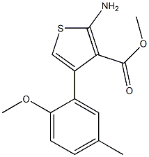 methyl 2-amino-4-(2-methoxy-5-methylphenyl)thiophene-3-carboxylate Struktur