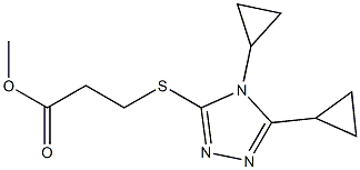 methyl 3-[(4,5-dicyclopropyl-4H-1,2,4-triazol-3-yl)sulfanyl]propanoate Struktur
