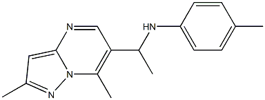 N-(1-{2,7-dimethylpyrazolo[1,5-a]pyrimidin-6-yl}ethyl)-4-methylaniline,,结构式