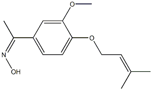 N-(1-{3-methoxy-4-[(3-methylbut-2-en-1-yl)oxy]phenyl}ethylidene)hydroxylamine,,结构式
