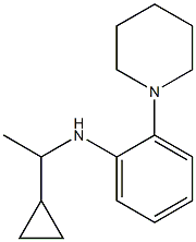 N-(1-cyclopropylethyl)-2-(piperidin-1-yl)aniline Struktur