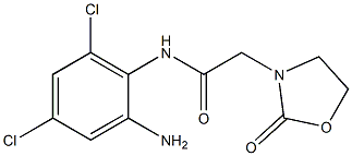 N-(2-amino-4,6-dichlorophenyl)-2-(2-oxo-1,3-oxazolidin-3-yl)acetamide 结构式