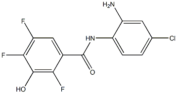 N-(2-amino-4-chlorophenyl)-2,4,5-trifluoro-3-hydroxybenzamide Struktur