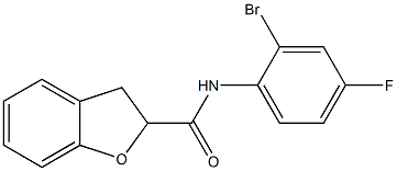 N-(2-bromo-4-fluorophenyl)-2,3-dihydro-1-benzofuran-2-carboxamide 化学構造式