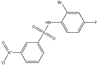 N-(2-bromo-4-fluorophenyl)-3-nitrobenzene-1-sulfonamide Struktur
