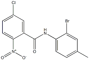 N-(2-bromo-4-methylphenyl)-5-chloro-2-nitrobenzamide 化学構造式